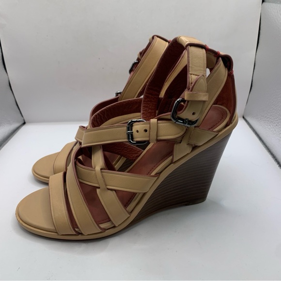 Coach Dawn Open Toe Leather Wedge Sandal size 7B - Picture 6 of 11